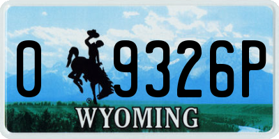 WY license plate 09326P
