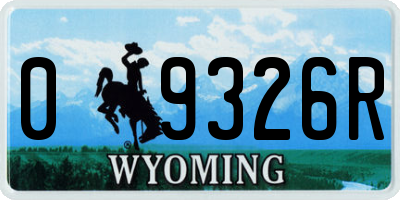WY license plate 09326R