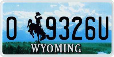 WY license plate 09326U