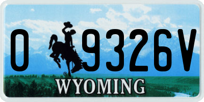 WY license plate 09326V