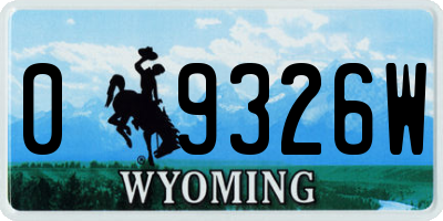 WY license plate 09326W