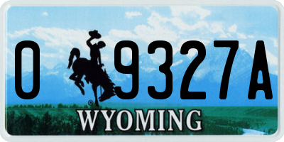 WY license plate 09327A