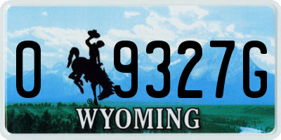 WY license plate 09327G