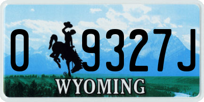 WY license plate 09327J