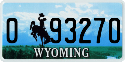 WY license plate 09327O