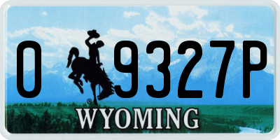 WY license plate 09327P