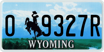 WY license plate 09327R