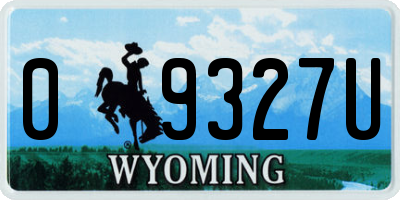 WY license plate 09327U
