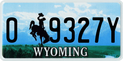 WY license plate 09327Y