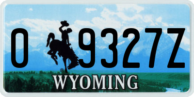 WY license plate 09327Z