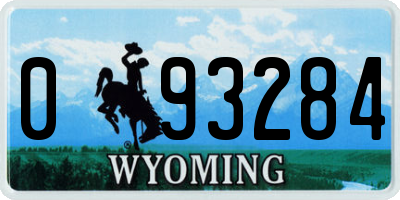 WY license plate 093284