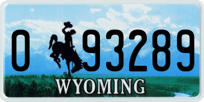 WY license plate 093289