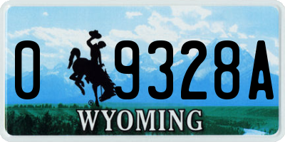 WY license plate 09328A