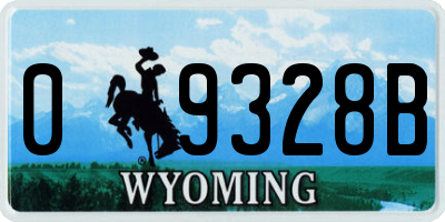WY license plate 09328B