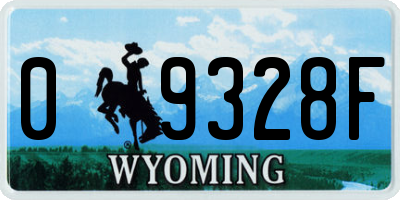 WY license plate 09328F