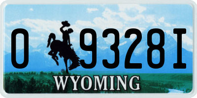WY license plate 09328I
