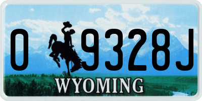 WY license plate 09328J