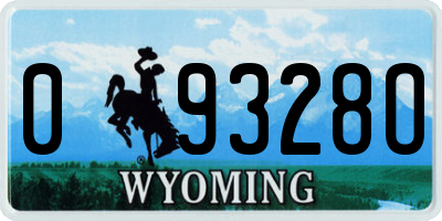 WY license plate 09328O