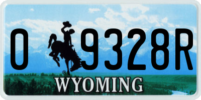 WY license plate 09328R