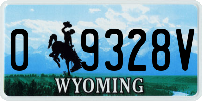 WY license plate 09328V