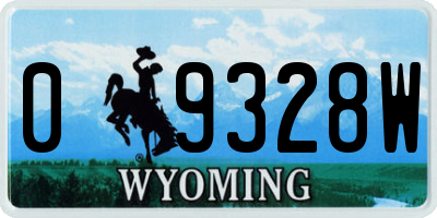 WY license plate 09328W