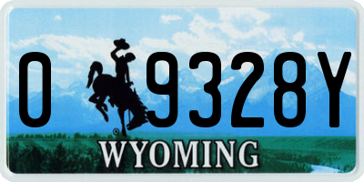 WY license plate 09328Y