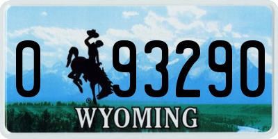WY license plate 093290