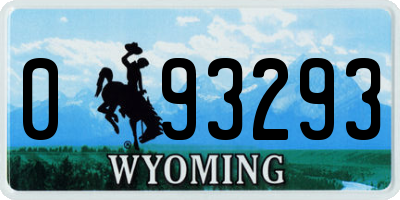 WY license plate 093293