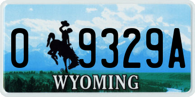 WY license plate 09329A