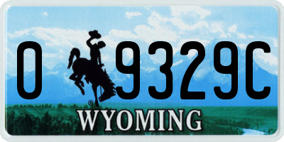 WY license plate 09329C