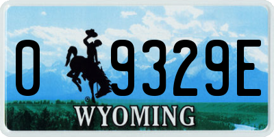 WY license plate 09329E
