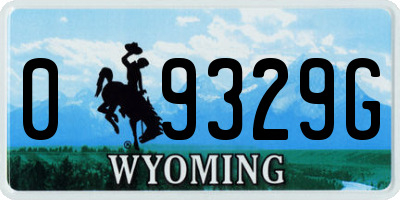 WY license plate 09329G