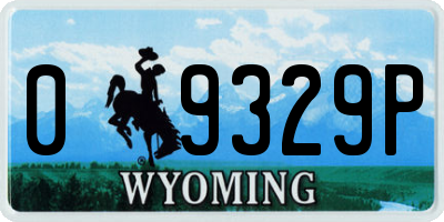 WY license plate 09329P