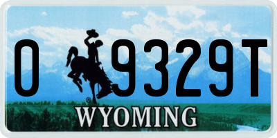 WY license plate 09329T