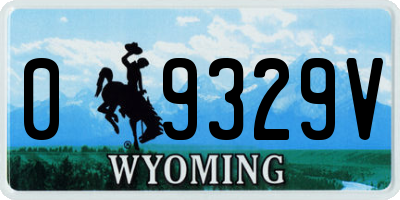 WY license plate 09329V