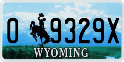 WY license plate 09329X