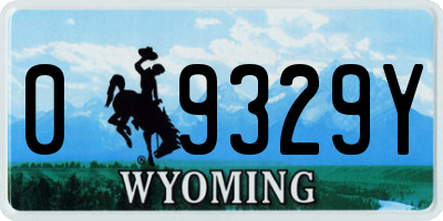 WY license plate 09329Y