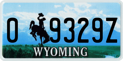 WY license plate 09329Z