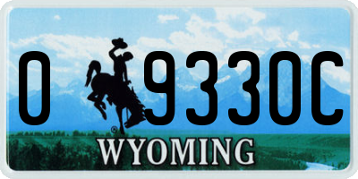 WY license plate 09330C