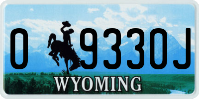 WY license plate 09330J