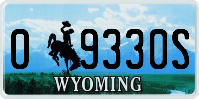 WY license plate 09330S