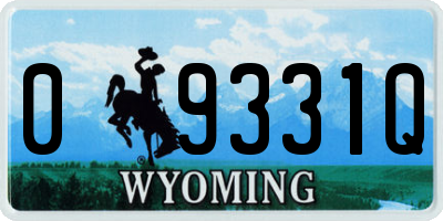 WY license plate 09331Q