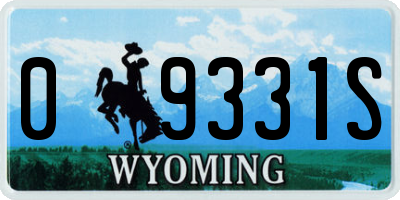 WY license plate 09331S