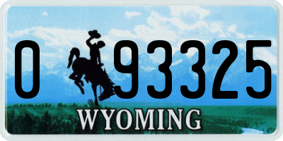 WY license plate 093325