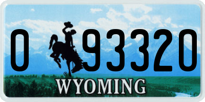 WY license plate 09332O