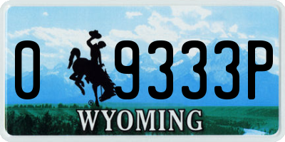 WY license plate 09333P