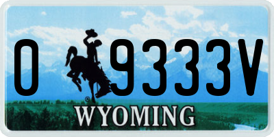 WY license plate 09333V