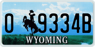 WY license plate 09334B