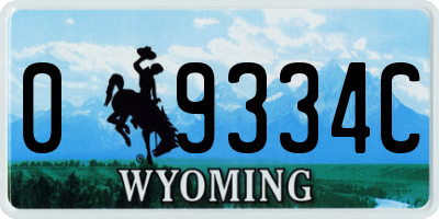 WY license plate 09334C