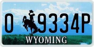 WY license plate 09334P